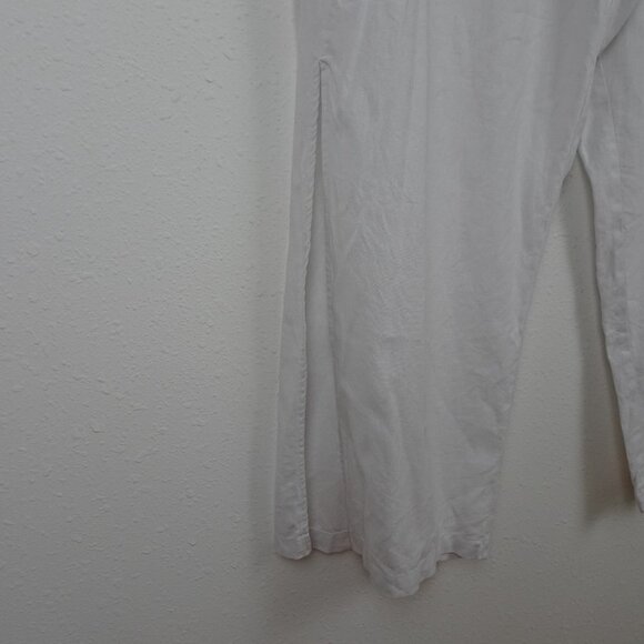 Vince Camuto Linen Blend Pants Women's Plus Size 3X White Wide Leg Side Slit - Picture 5 of 12